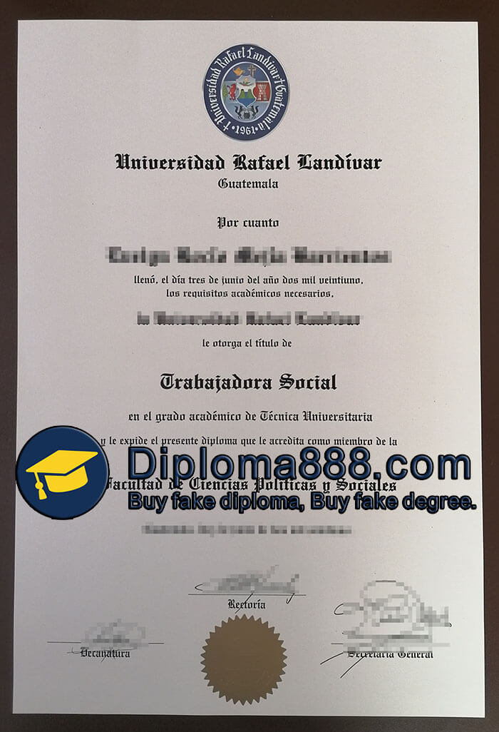 Universidad Rafael Landivar diploma