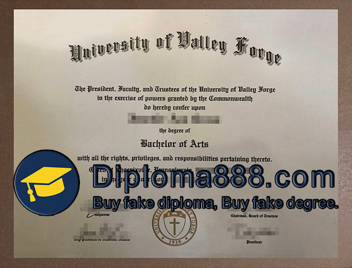 University of Valley Forge diploma