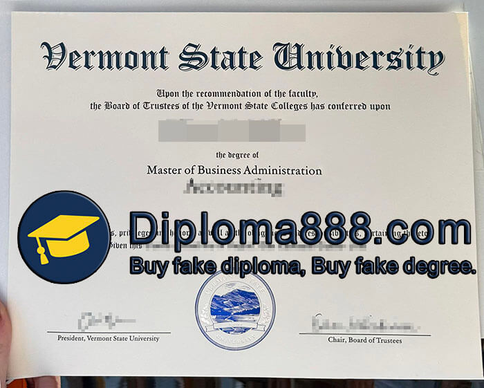 Vermont State University diploma