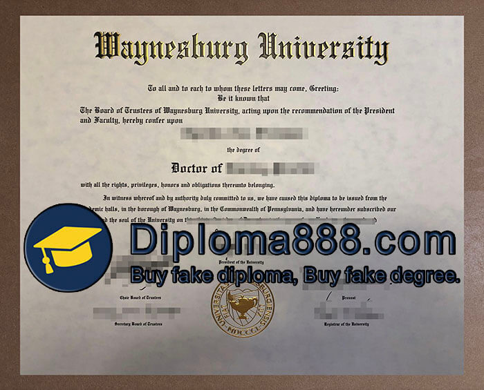 Waynesburg University diploma