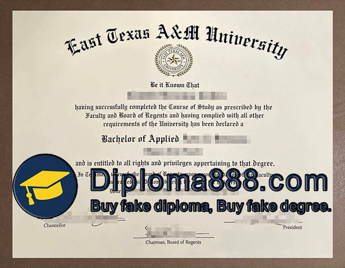 East Texas A&M University diploma