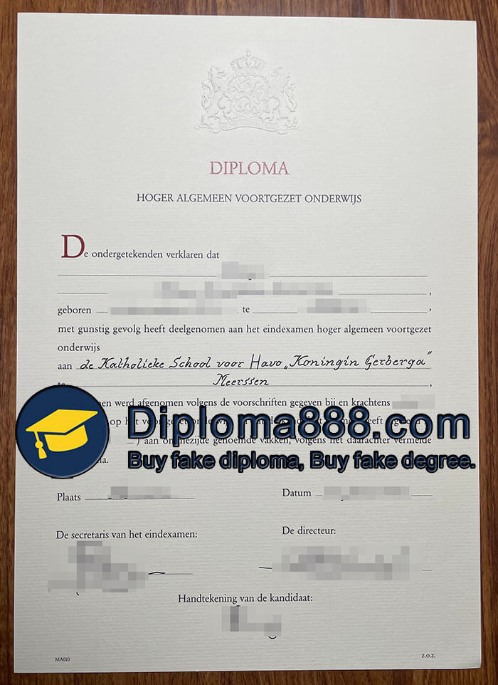 Hoger algemeen voortgezet onderwijs certificate