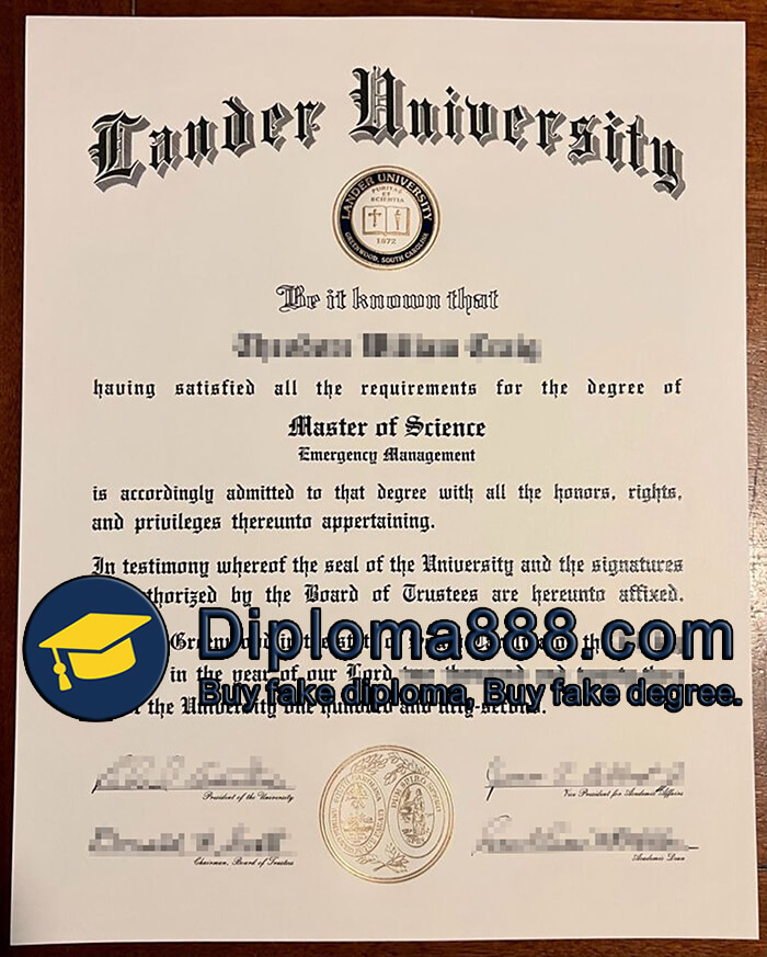 Lander University diploma