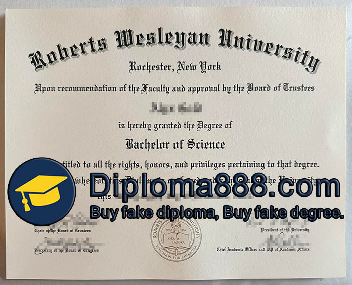 Roberts Wesleyan University diploma