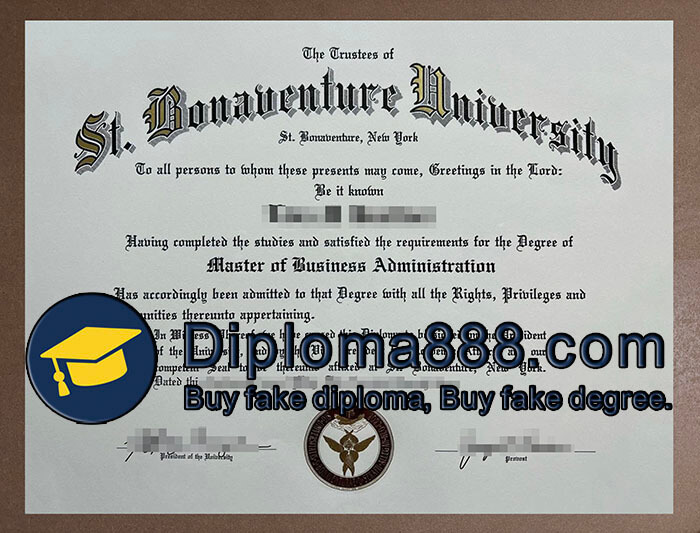 St Bonaventure University diploma