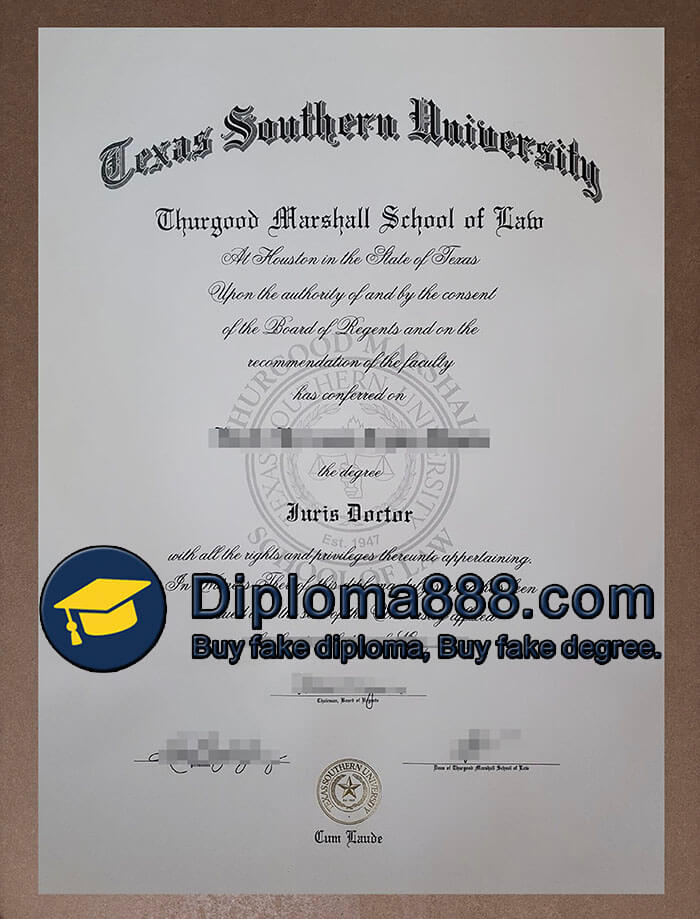 Thurgood Marshall School of Law diploma
