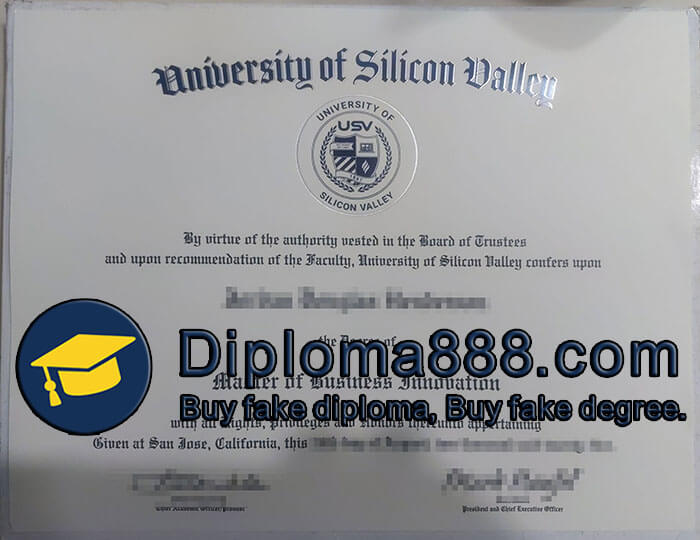 University of Silicon Valley diploma
